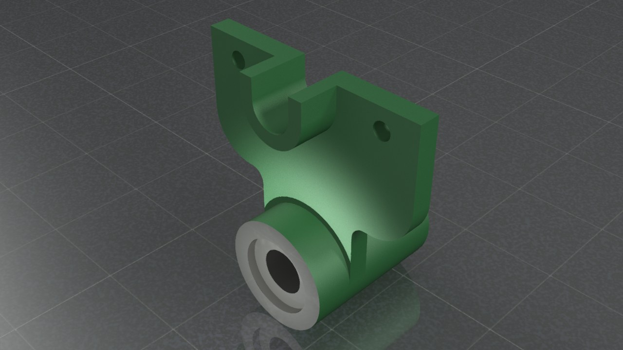 Rendered green pivot bearing with machined bore